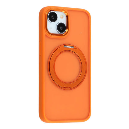 For iPhone 15 Case Rotating Kickstand TPU + PC Anti-slip Matte Phone Back Cover