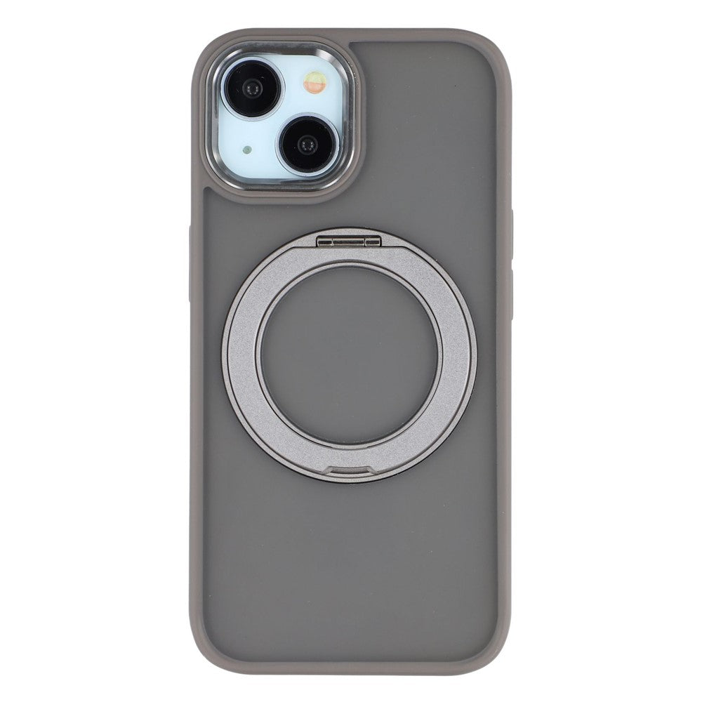 For iPhone 14 Case Rotating Kickstand TPU + PC Anti-slip Matte Phone Back Cover