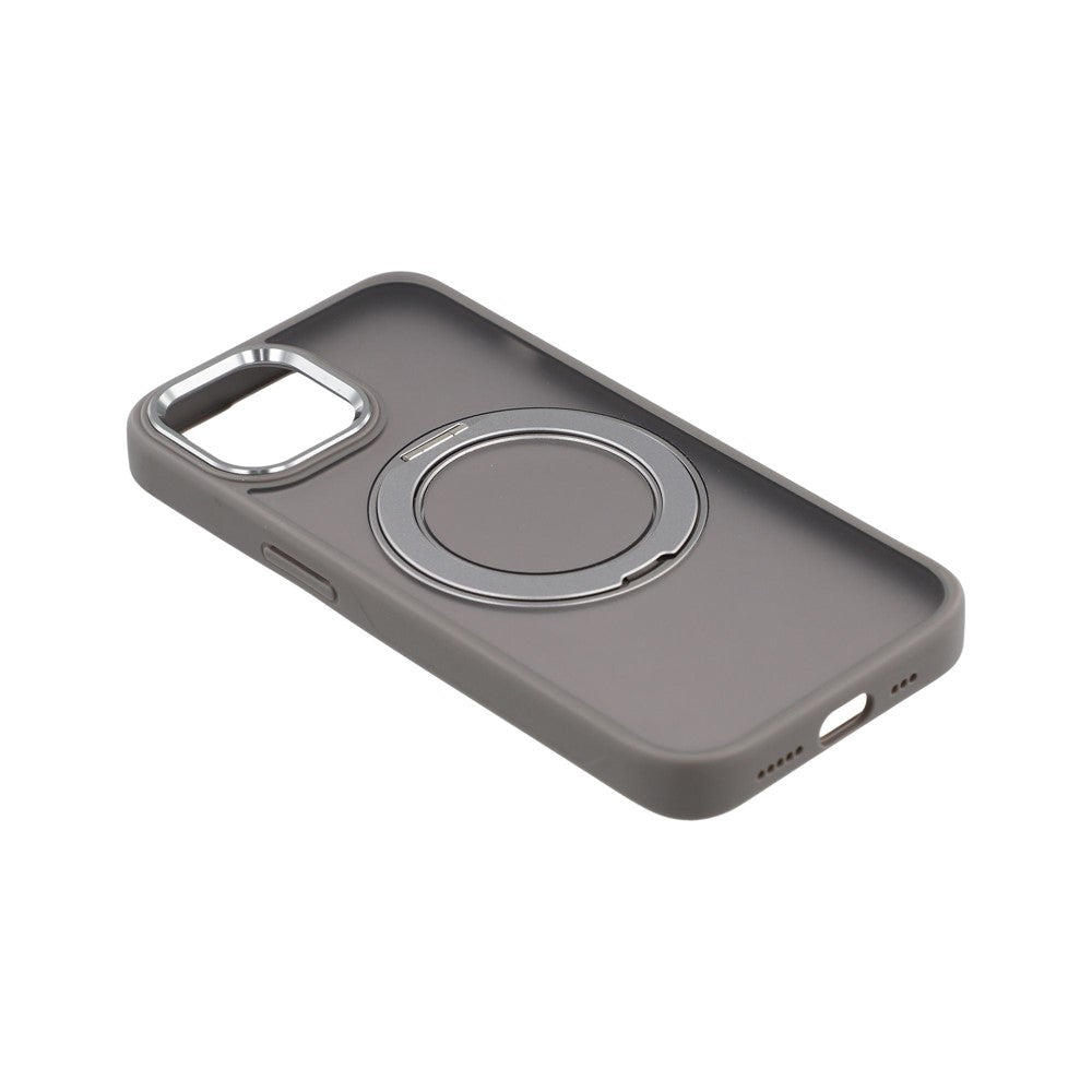 For iPhone 14 Case Rotating Kickstand TPU + PC Anti-slip Matte Phone Back Cover