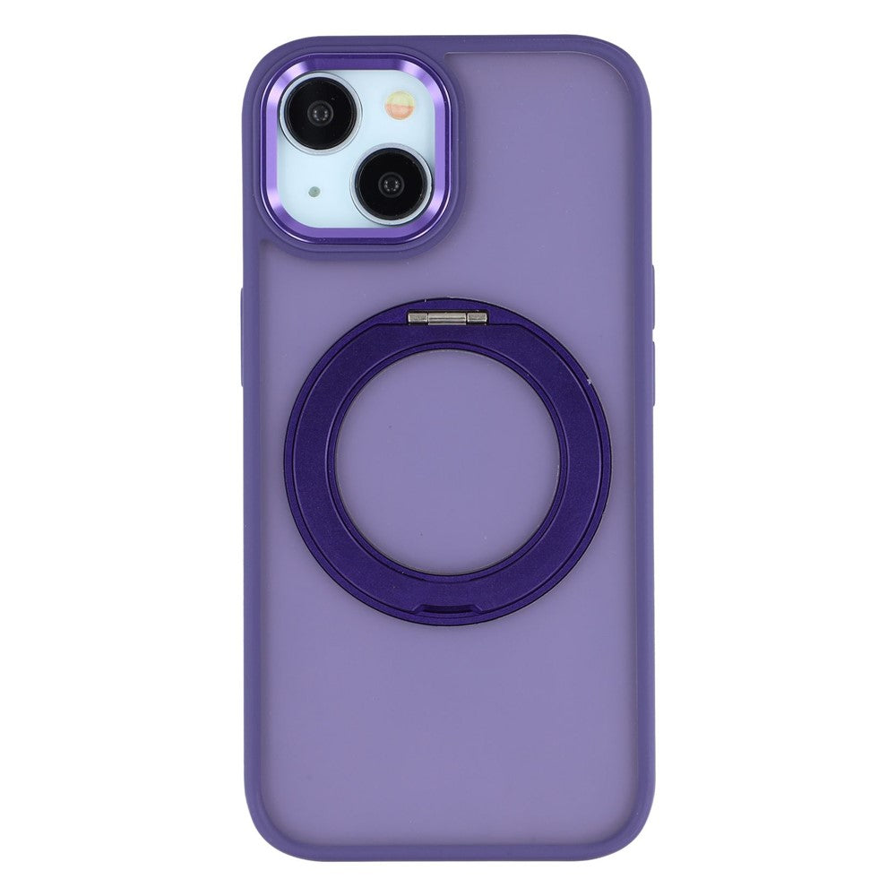 For iPhone 14 Case Rotating Kickstand TPU + PC Anti-slip Matte Phone Back Cover