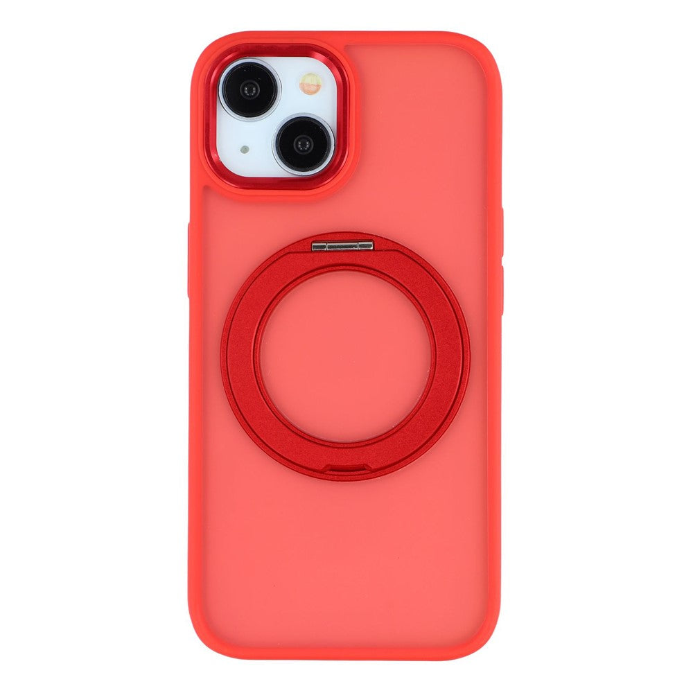 For iPhone 14 Case Rotating Kickstand TPU + PC Anti-slip Matte Phone Back Cover