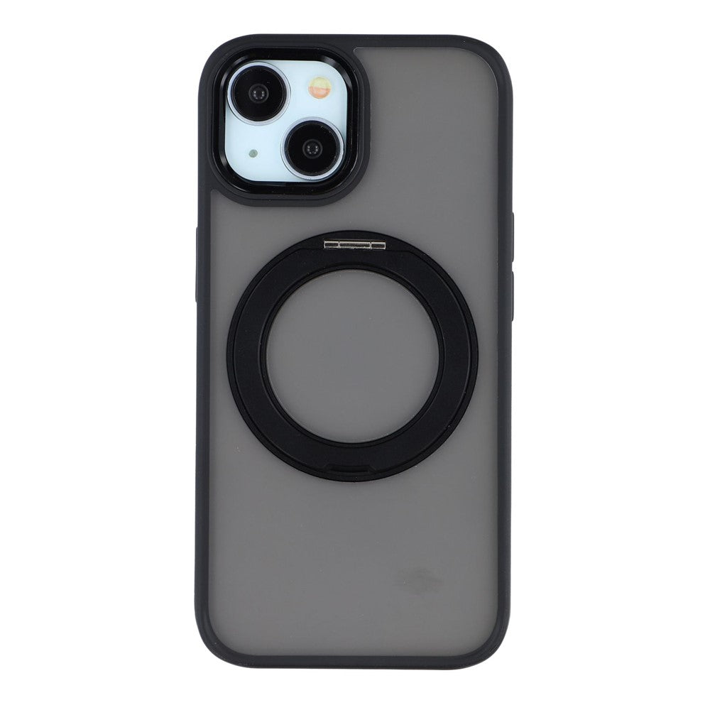For iPhone 14 Case Rotating Kickstand TPU + PC Anti-slip Matte Phone Back Cover