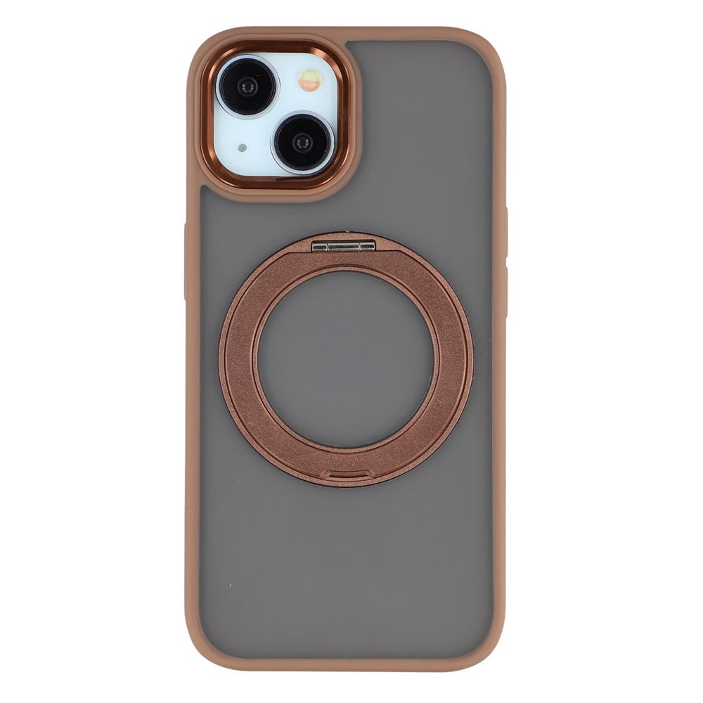 For iPhone 14 Case Rotating Kickstand TPU + PC Anti-slip Matte Phone Back Cover