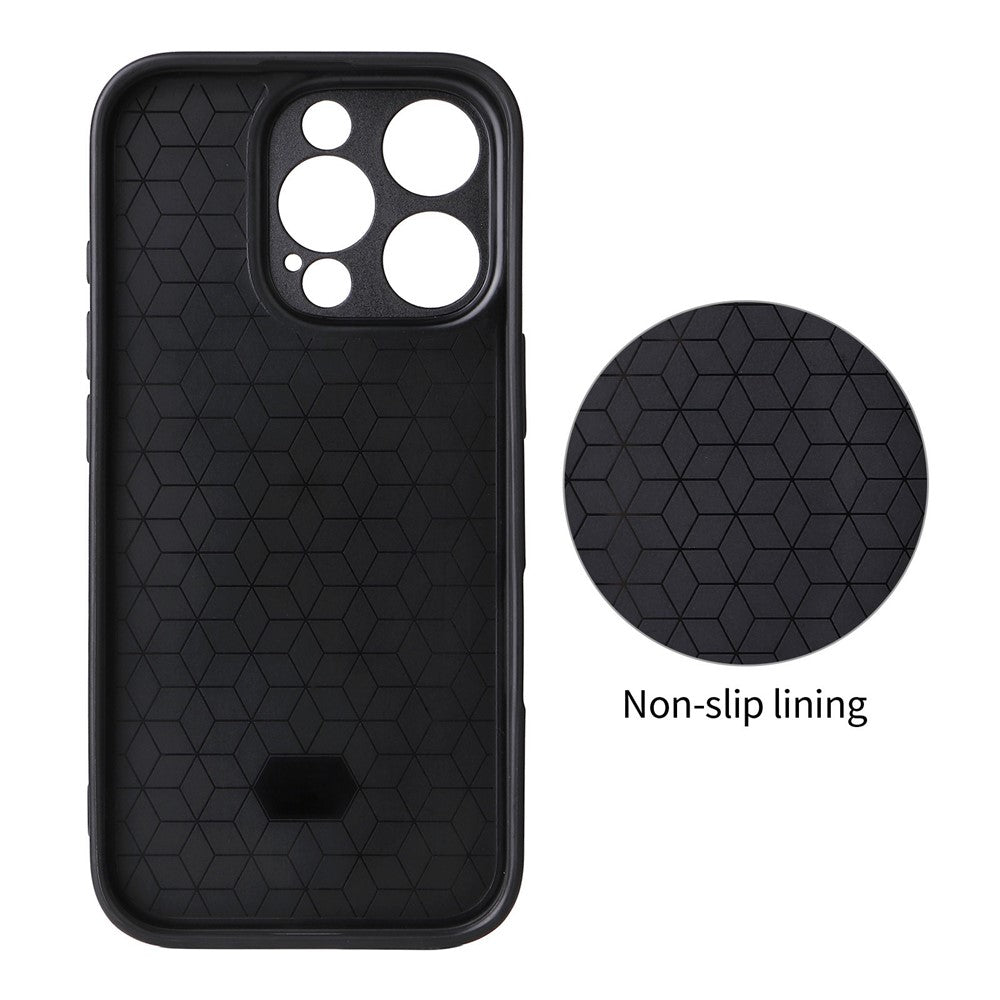 For iPhone 16 Pro Case Carbon Fiber Texture Leather Coated TPU PC Phone Cover with Metal Ring for Magnetic Car Mount