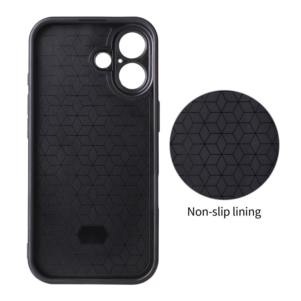 For iPhone 17 Case Carbon Fiber Texture Leather Coated TPU PC Phone Cover with Metal Ring for Magnetic Car Mount
