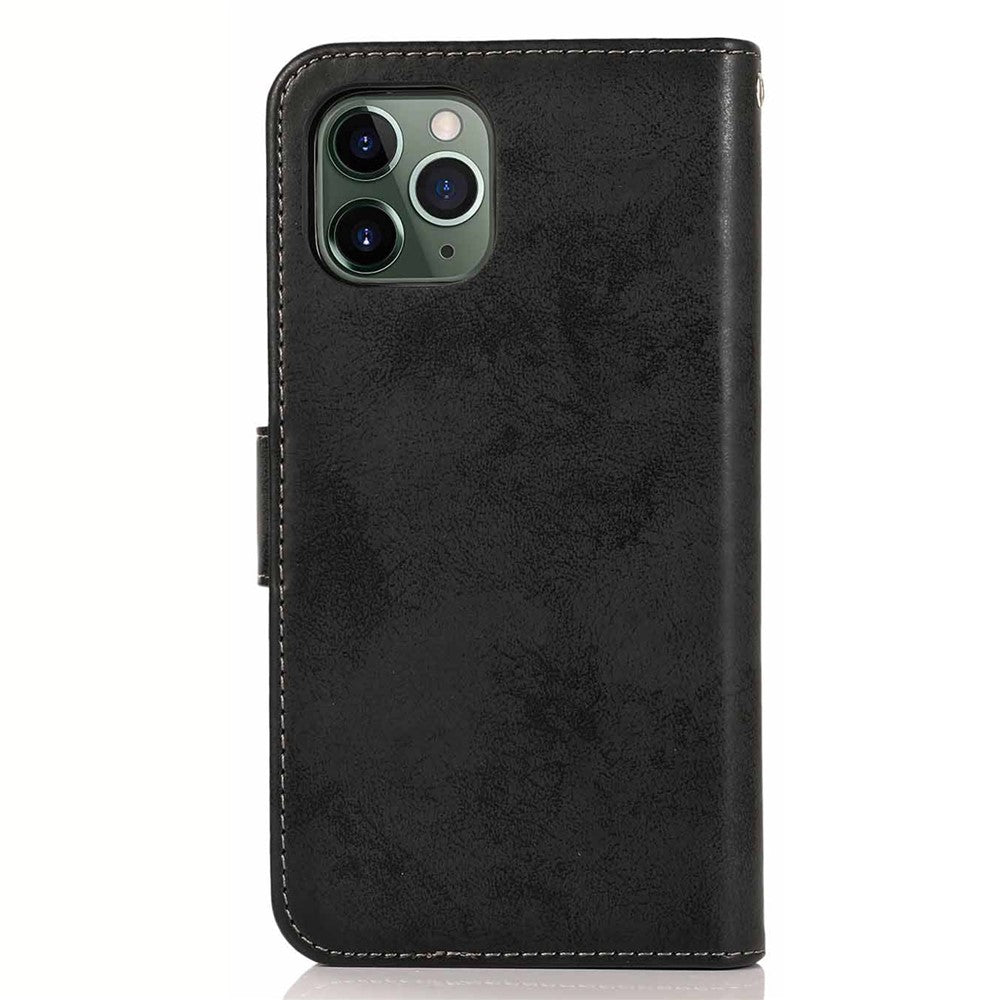 For iPhone 15 Pro Max Wallet Case Retro Matte Magnetic Detachable PU Leather TPU Phone Cover