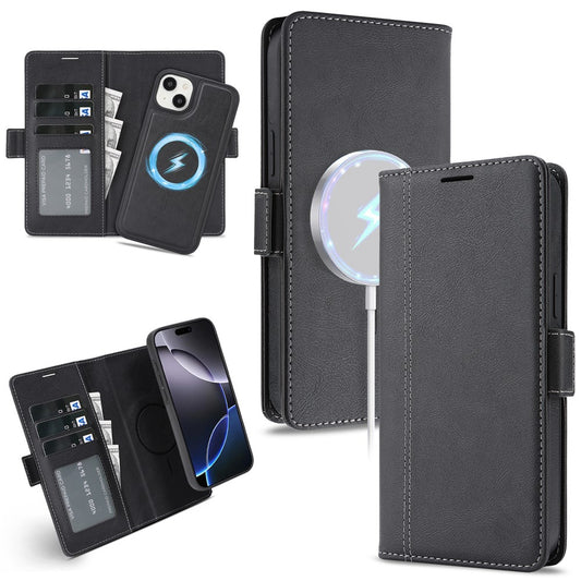 For iPhone 14 Plus Magnetic Case Detachable 2 in 1 Leather Wallet Phone Cover