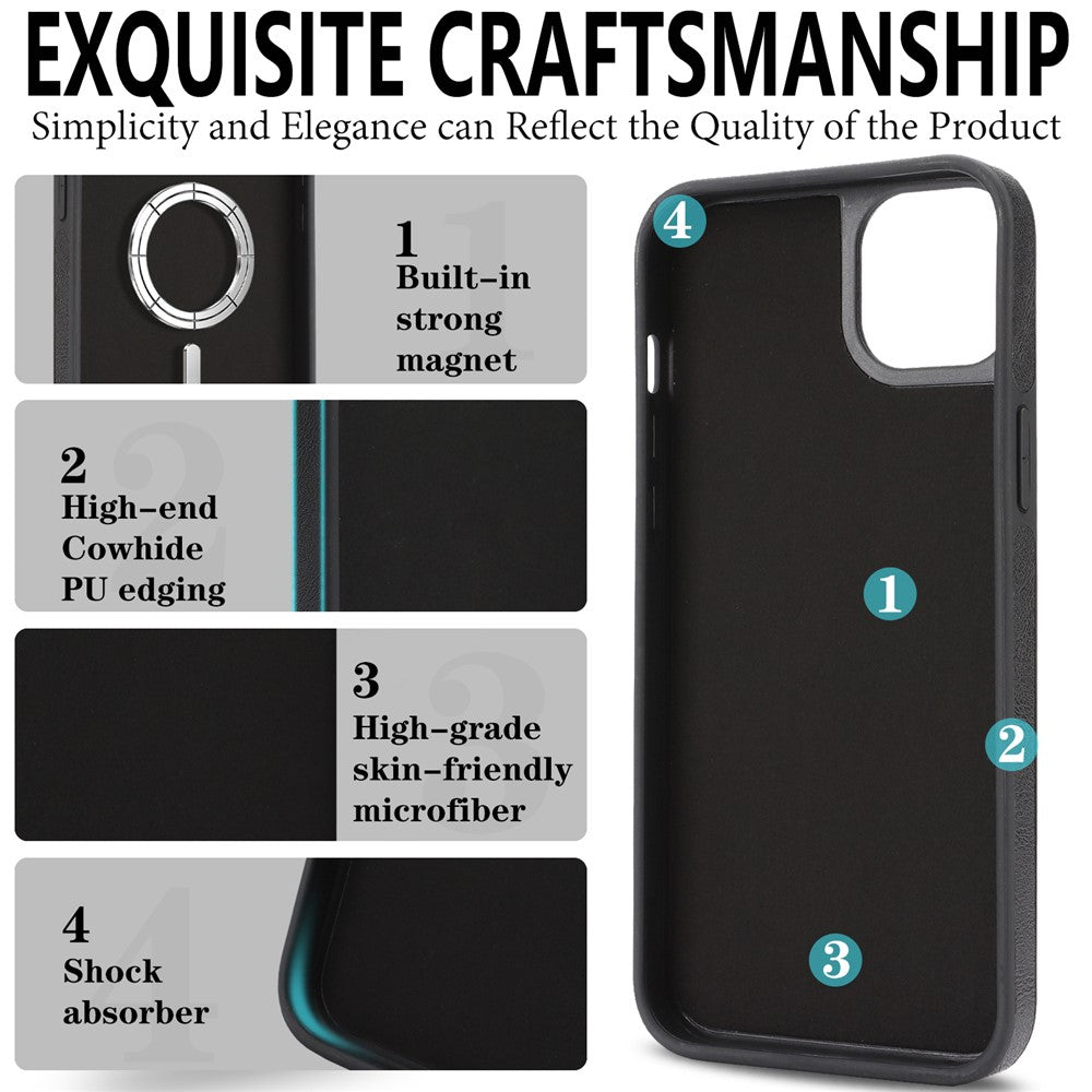 For iPhone 14 Plus Magnetic Case Detachable 2 in 1 Leather Wallet Phone Cover