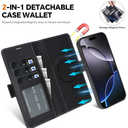 For iPhone 14 Plus Magnetic Case Detachable 2 in 1 Leather Wallet Phone Cover