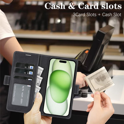 For iPhone 14 Plus Magnetic Case Detachable 2 in 1 Leather Wallet Phone Cover