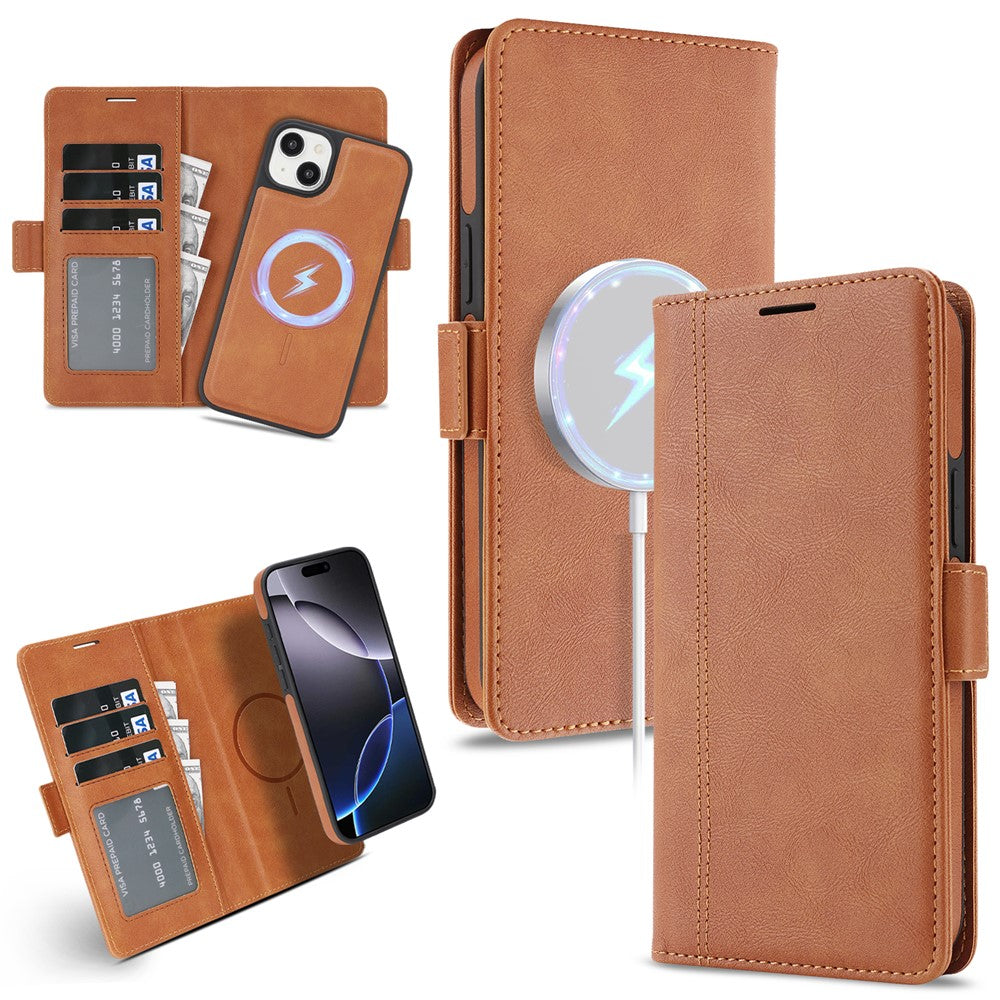 For iPhone 14 Plus Magnetic Case Detachable 2 in 1 Leather Wallet Phone Cover