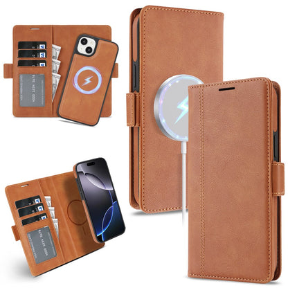 For iPhone 14 Plus Magnetic Case Detachable 2 in 1 Leather Wallet Phone Cover