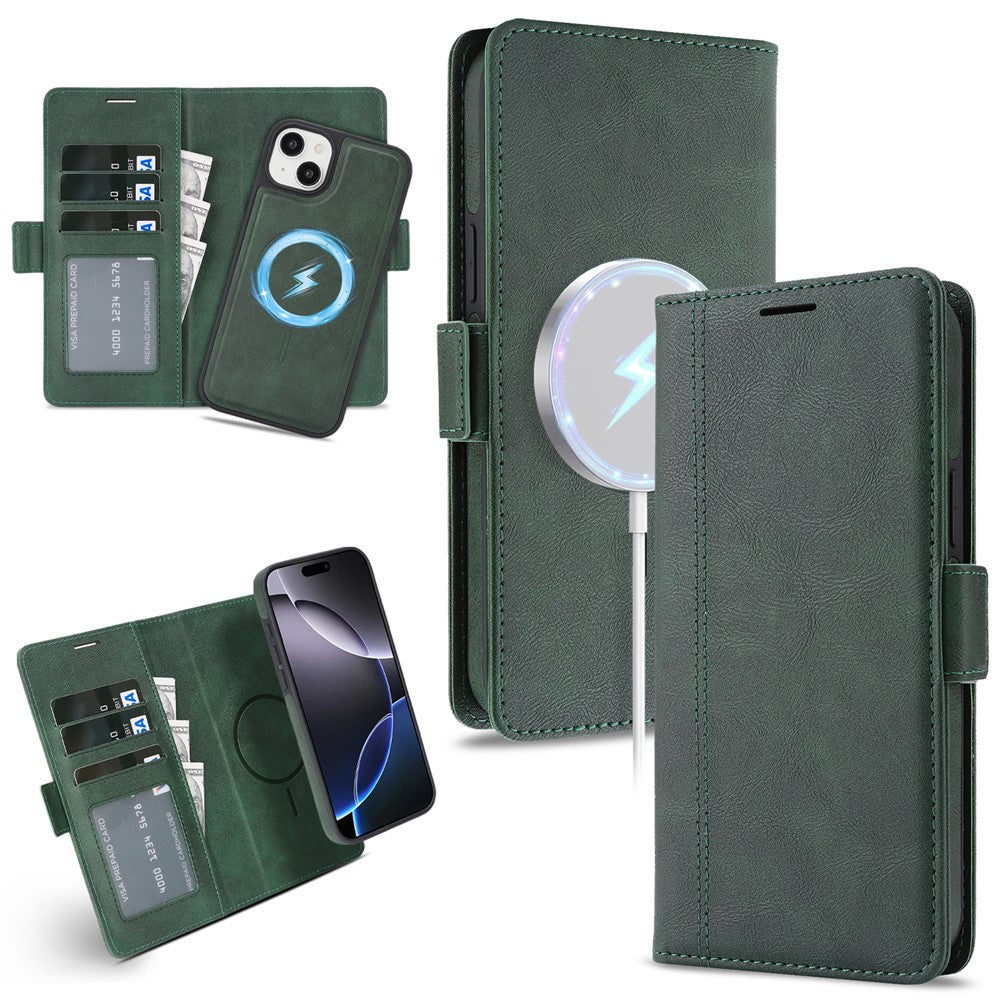 For iPhone 14 Plus Magnetic Case Detachable 2 in 1 Leather Wallet Phone Cover