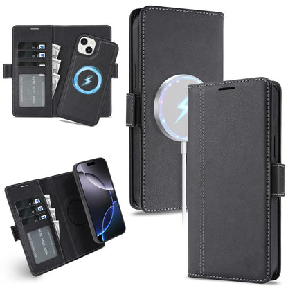 For iPhone 14 Magnetic Case Detachable 2 in 1 Leather Wallet Phone Cover