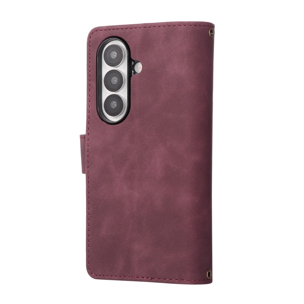 For Samsung Galaxy Z Fold8 Ultra Case Zipper Multi-Pocket Wallet Leather Phone Cover with Shoulder and Wrist Straps
