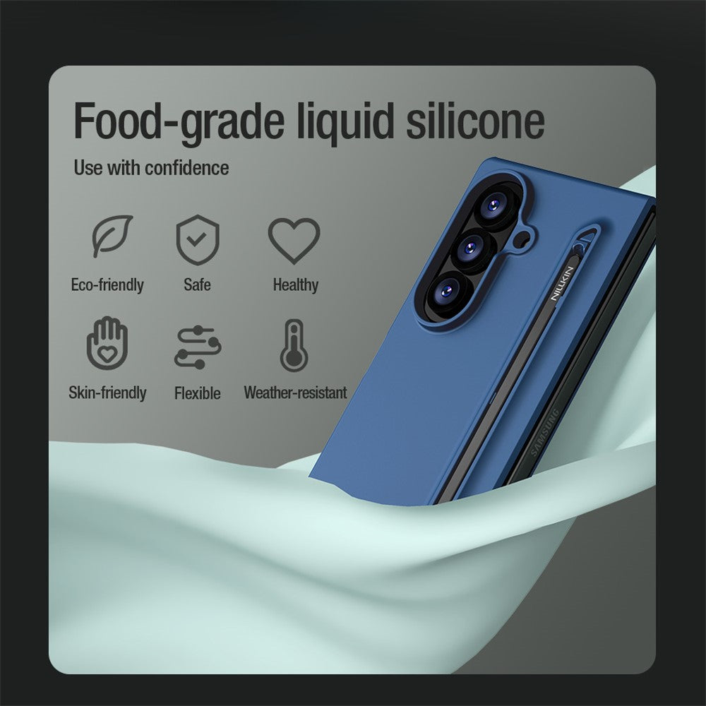 NILLKIN Flex Pure Fold Case for Samsung Galaxy Z Fold8 Ultra Silicone + PC Phone Cover with Stylus Pen