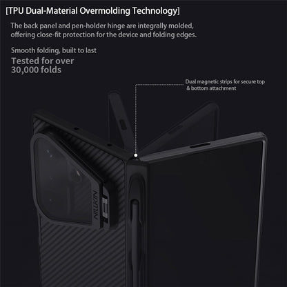NILLKIN CamShield Prop Magnetic Series For Samsung Galaxy Z Fold8 Ultra Case PC Phone Cover with Clear Camera Lid   /   Stylus Pen