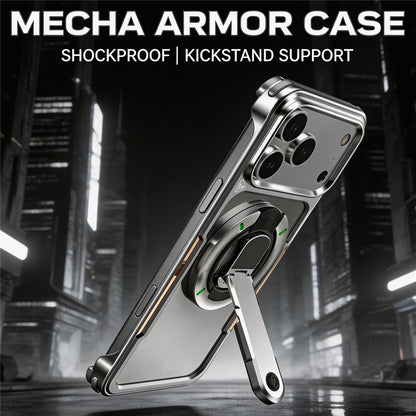 For iPhone 17 Pro Max Case with Magnetic Kickstand Titanium Metal Shockproof Armor Phone Cover