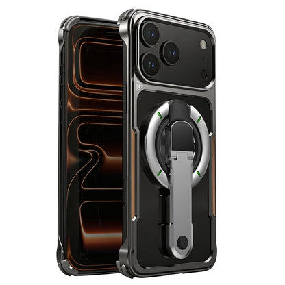 For iPhone 17 Pro Max Case with Magnetic Kickstand Titanium Metal Shockproof Armor Phone Cover