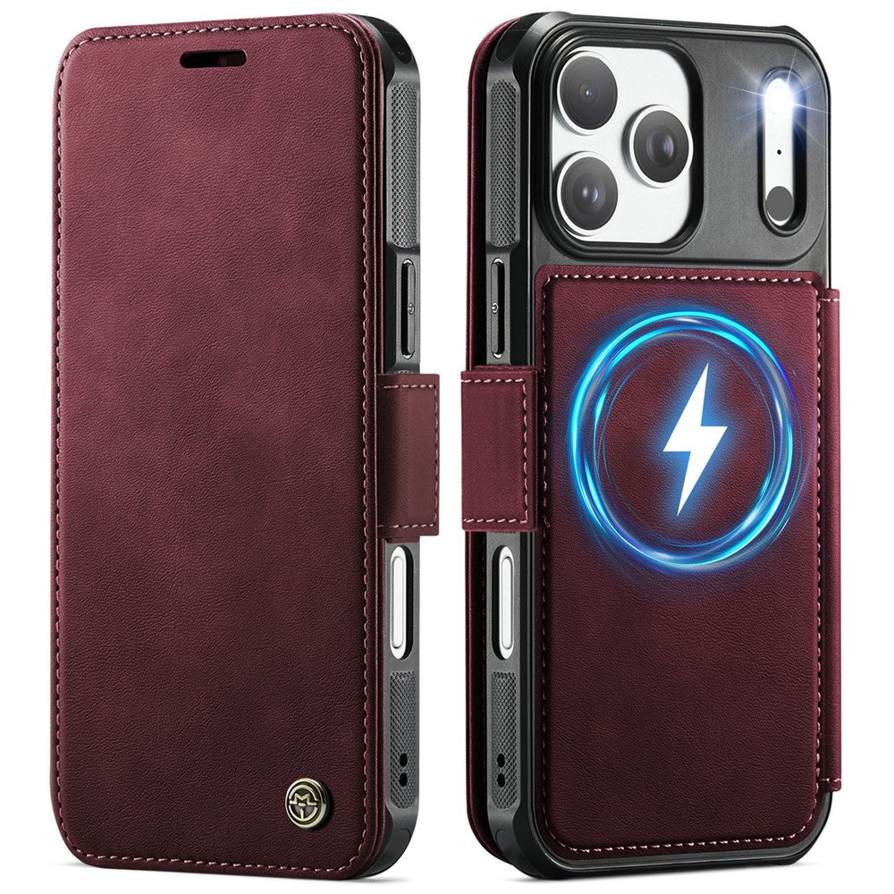 CASEME 053 for iPhone 17 Pro Max Case Magnetic RFID Blocking Wallet Flip Leather Phone Cover