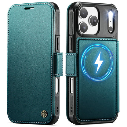 CASEME 053 for iPhone 17 Pro Max Case Magnetic RFID Blocking Wallet Flip Leather Phone Cover