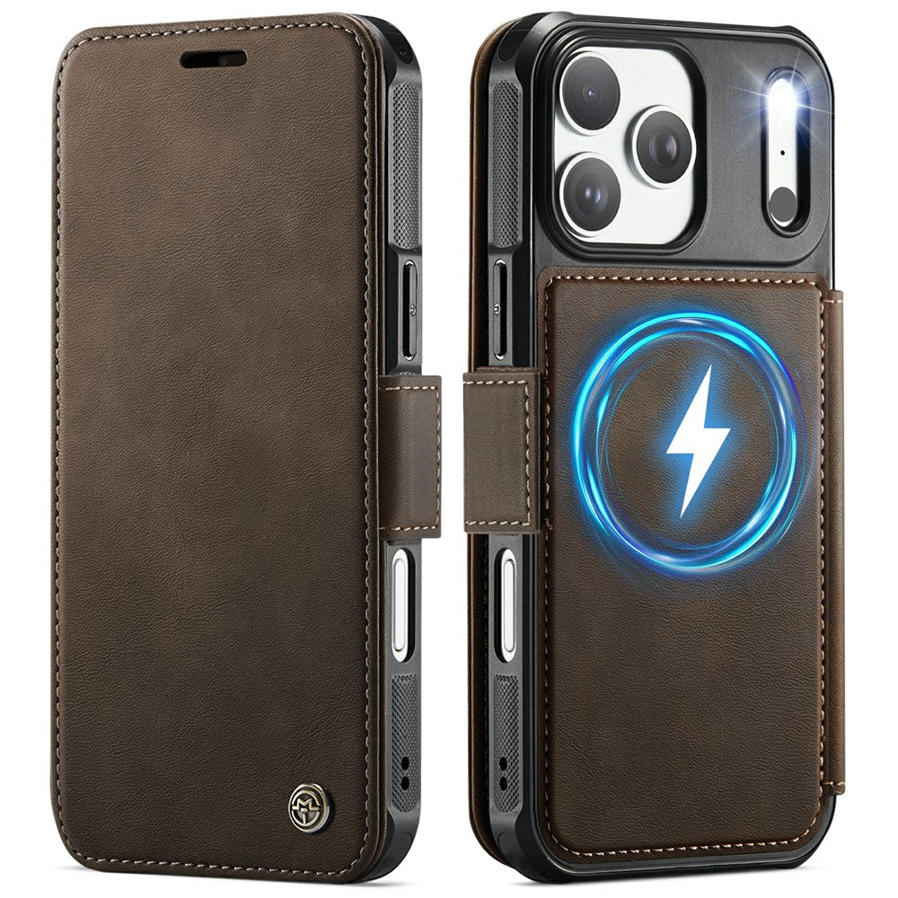 CASEME 053 for iPhone 17 Pro Max Case Magnetic RFID Blocking Wallet Flip Leather Phone Cover