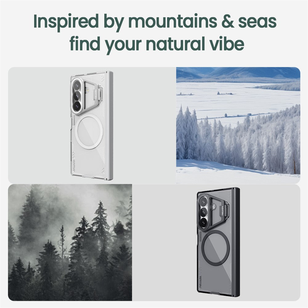 NILLKIN Iceblade CamProp For Samsung Galaxy Z Fold8 Ultra Magnetic Case Clear Lens Lid Kickstand PC TPU Phone Cover