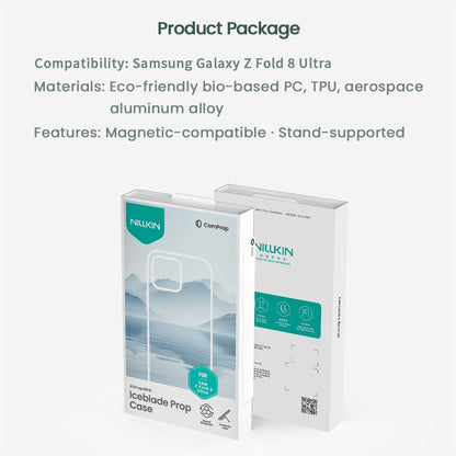 NILLKIN Iceblade CamProp For Samsung Galaxy Z Fold8 Ultra Magnetic Case Clear Lens Lid Kickstand PC TPU Phone Cover
