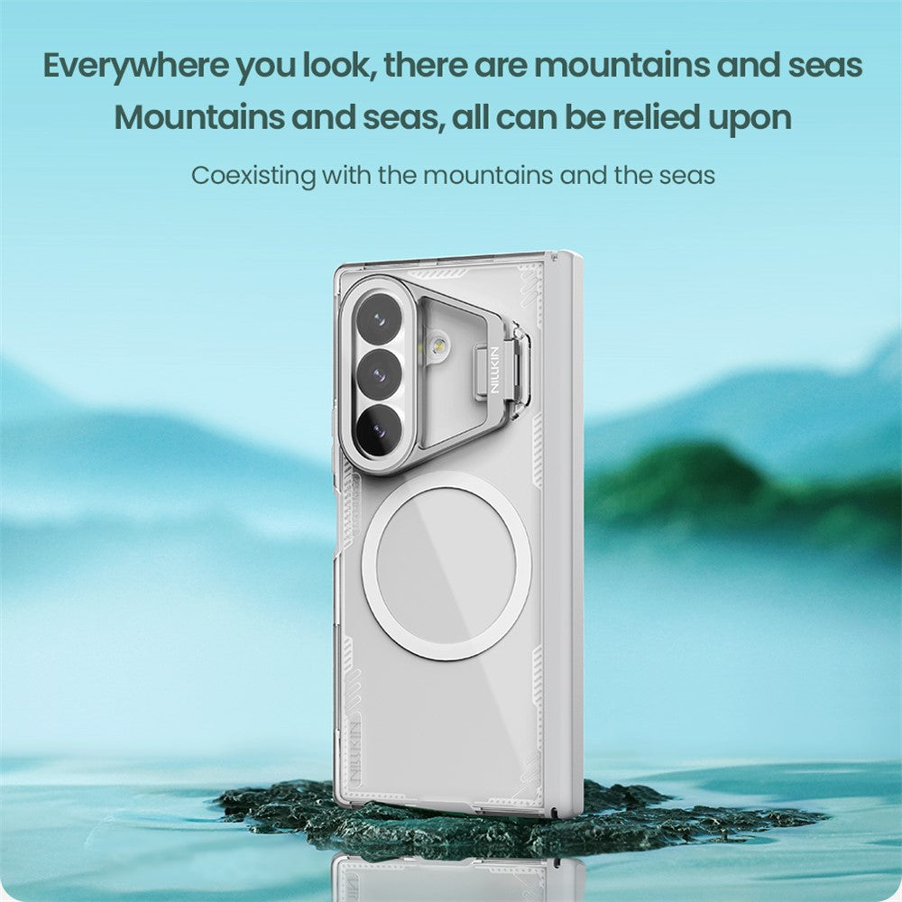 NILLKIN Iceblade CamProp For Samsung Galaxy Z Fold8 Ultra Magnetic Case Clear Lens Lid Kickstand PC TPU Phone Cover
