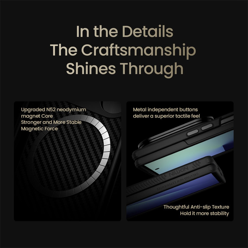 NILLKIN For Samsung Galaxy Z Fold8 Ultra Magnetic Case TPU + Aramid Fiber Lens Cover Kickstand Phone Cover