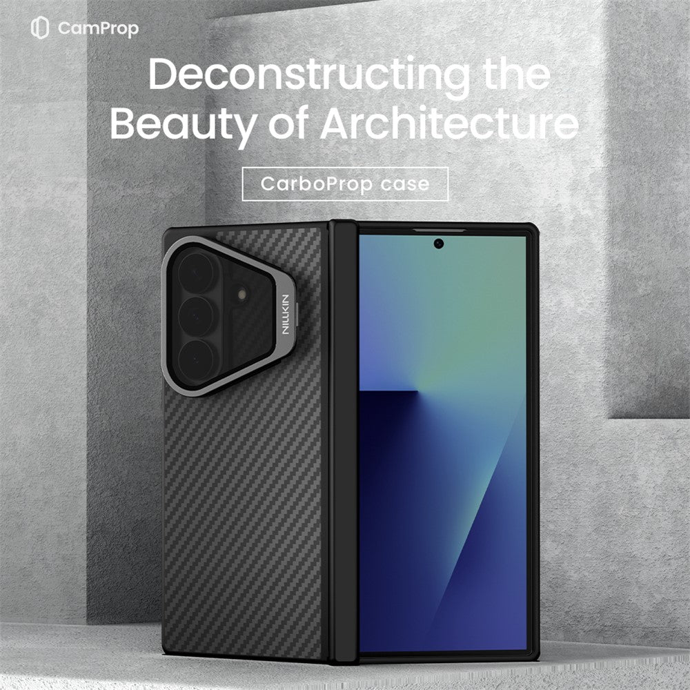 NILLKIN For Samsung Galaxy Z Fold8 Ultra Magnetic Case TPU + Aramid Fiber Lens Cover Kickstand Phone Cover