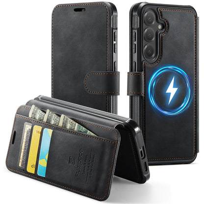 AUTSPACE for Samsung Galaxy S26+ A15 Case RFID Blocking Wallet Leather Magnetic Phone Cover