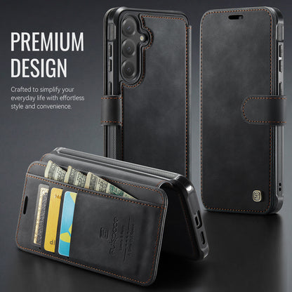 AUTSPACE for Samsung Galaxy S26+ A15 Case RFID Blocking Wallet Leather Magnetic Phone Cover