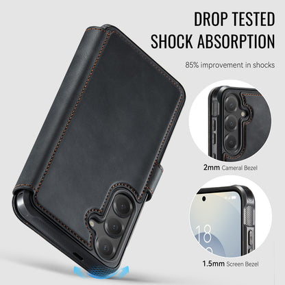 AUTSPACE for Samsung Galaxy S26+ A15 Case RFID Blocking Wallet Leather Magnetic Phone Cover