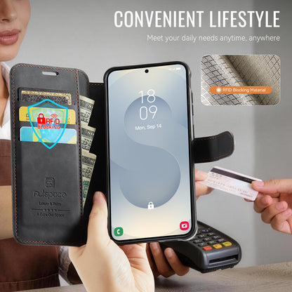 AUTSPACE for Samsung Galaxy S26+ A15 Case RFID Blocking Wallet Leather Magnetic Phone Cover