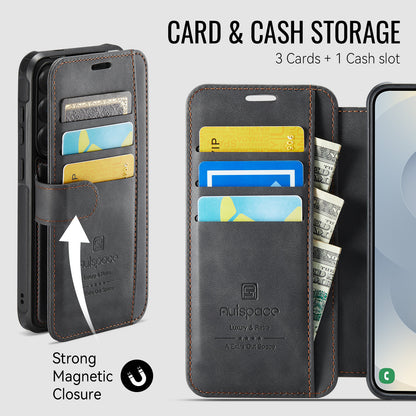 AUTSPACE for Samsung Galaxy S26+ A15 Case RFID Blocking Wallet Leather Magnetic Phone Cover