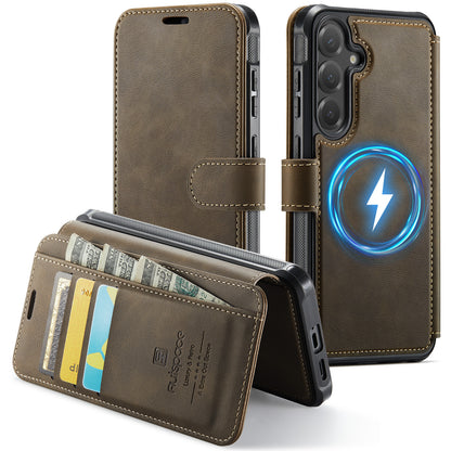 AUTSPACE for Samsung Galaxy S26+ A15 Case RFID Blocking Wallet Leather Magnetic Phone Cover