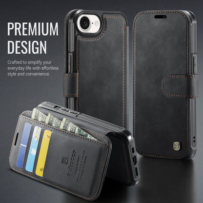 AUTSPACE for iPhone 17e / iPhone 16e A15 Case RFID Blocking Wallet Leather Magnetic Phone Cover