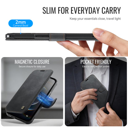AUTSPACE for iPhone 17e / iPhone 16e A15 Case RFID Blocking Wallet Leather Magnetic Phone Cover
