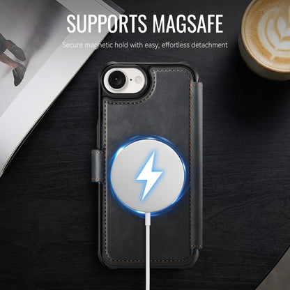 AUTSPACE for iPhone 17e / iPhone 16e A15 Case RFID Blocking Wallet Leather Magnetic Phone Cover
