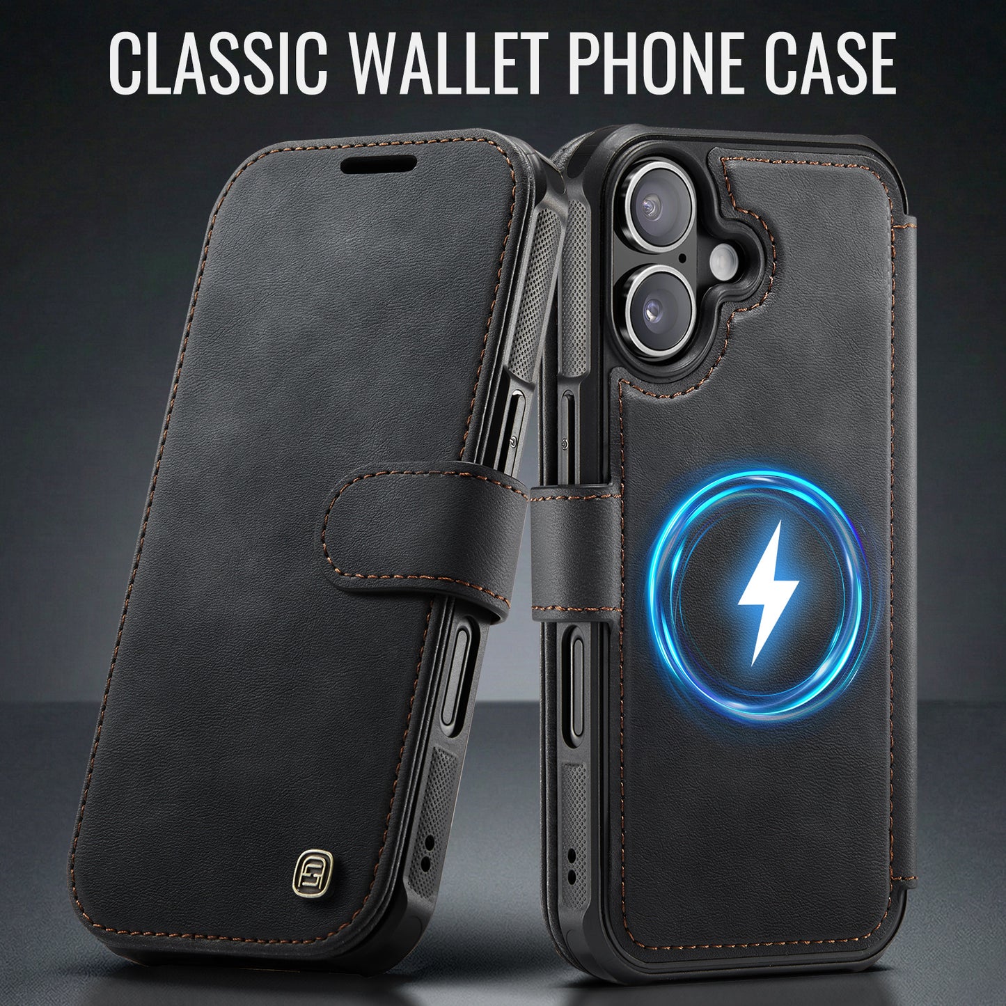 AUTSPACE for iPhone 17 A15 Case RFID Blocking Wallet Leather Magnetic Phone Cover