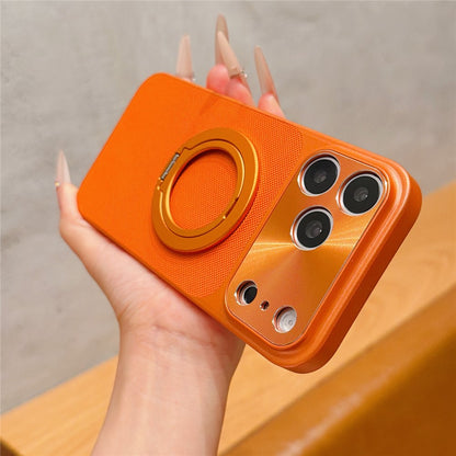 For Xiaomi 17 Pro Magnetic Case Ring Kickstand Tech Fabric Coated PC + TPU Phone Back Cover with Tempered Glass Screen Protector
