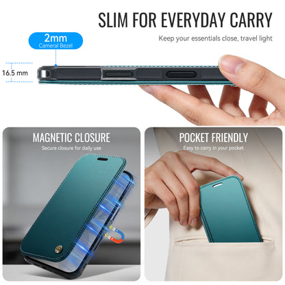 CASEME for iPhone 16 Case  053  Magnetic RFID Blocking Wallet Flip Leather Phone Cover