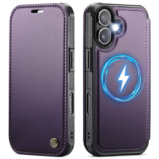 CASEME for iPhone 16 Case  053  Magnetic RFID Blocking Wallet Flip Leather Phone Cover