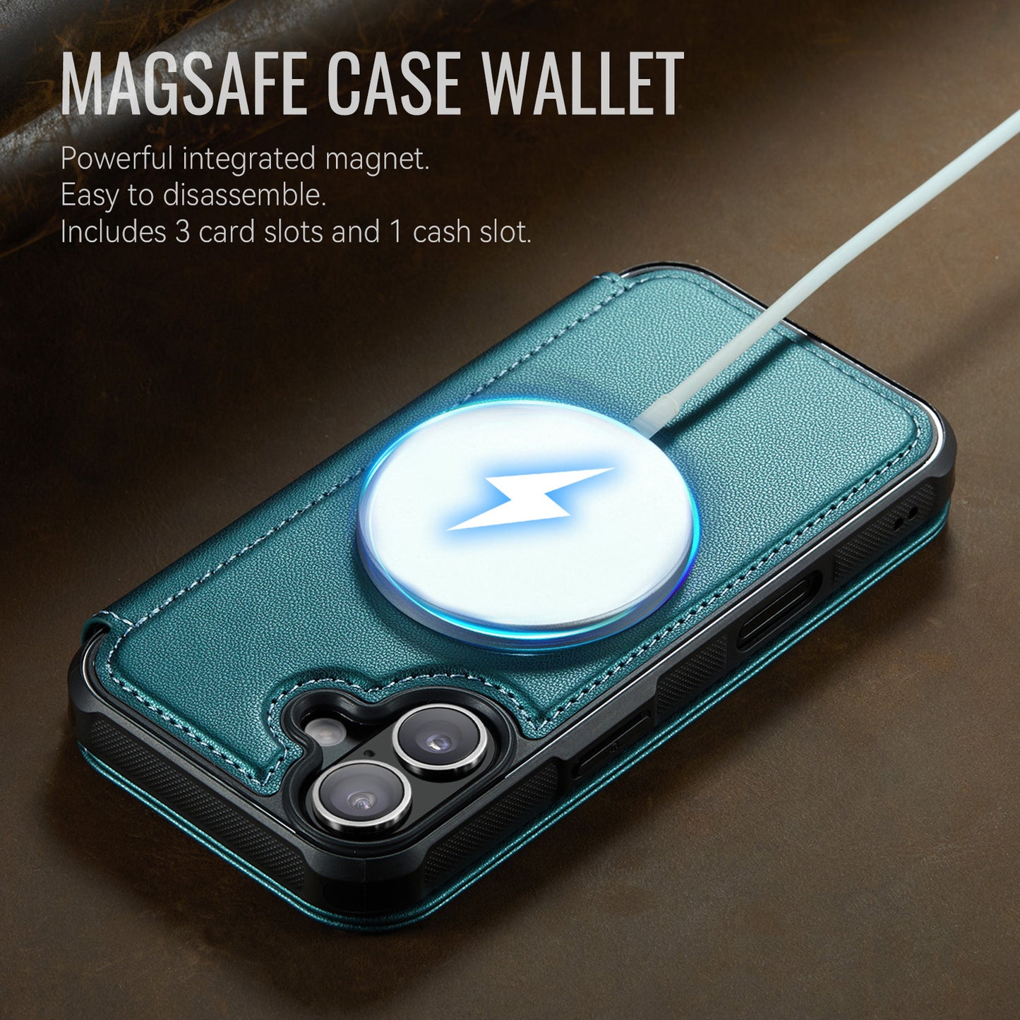 CASEME for iPhone 17 Case  053  Magnetic RFID Blocking Wallet Flip Leather Phone Cover