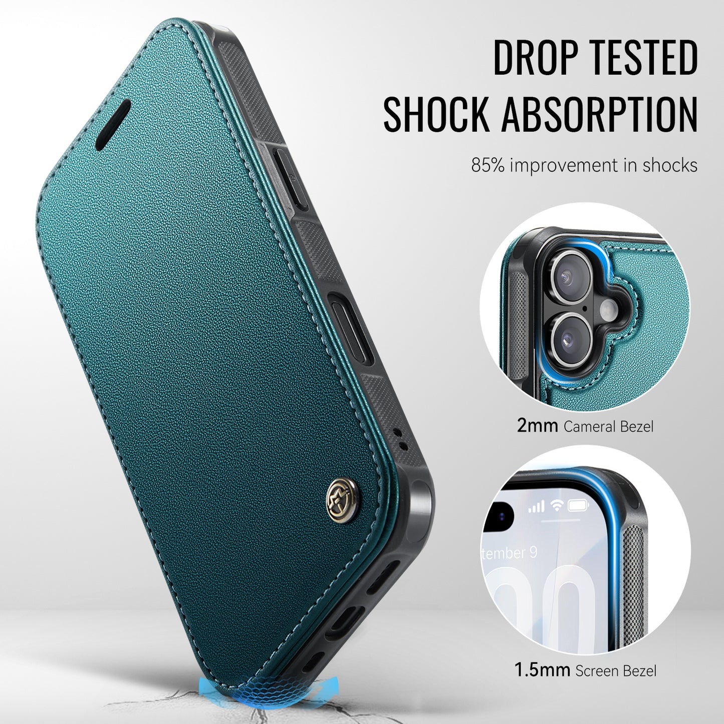 CASEME for iPhone 17 Case  053  Magnetic RFID Blocking Wallet Flip Leather Phone Cover