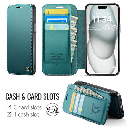 CASEME for iPhone 14 Case  053  Magnetic RFID Blocking Wallet Flip Leather Phone Cover