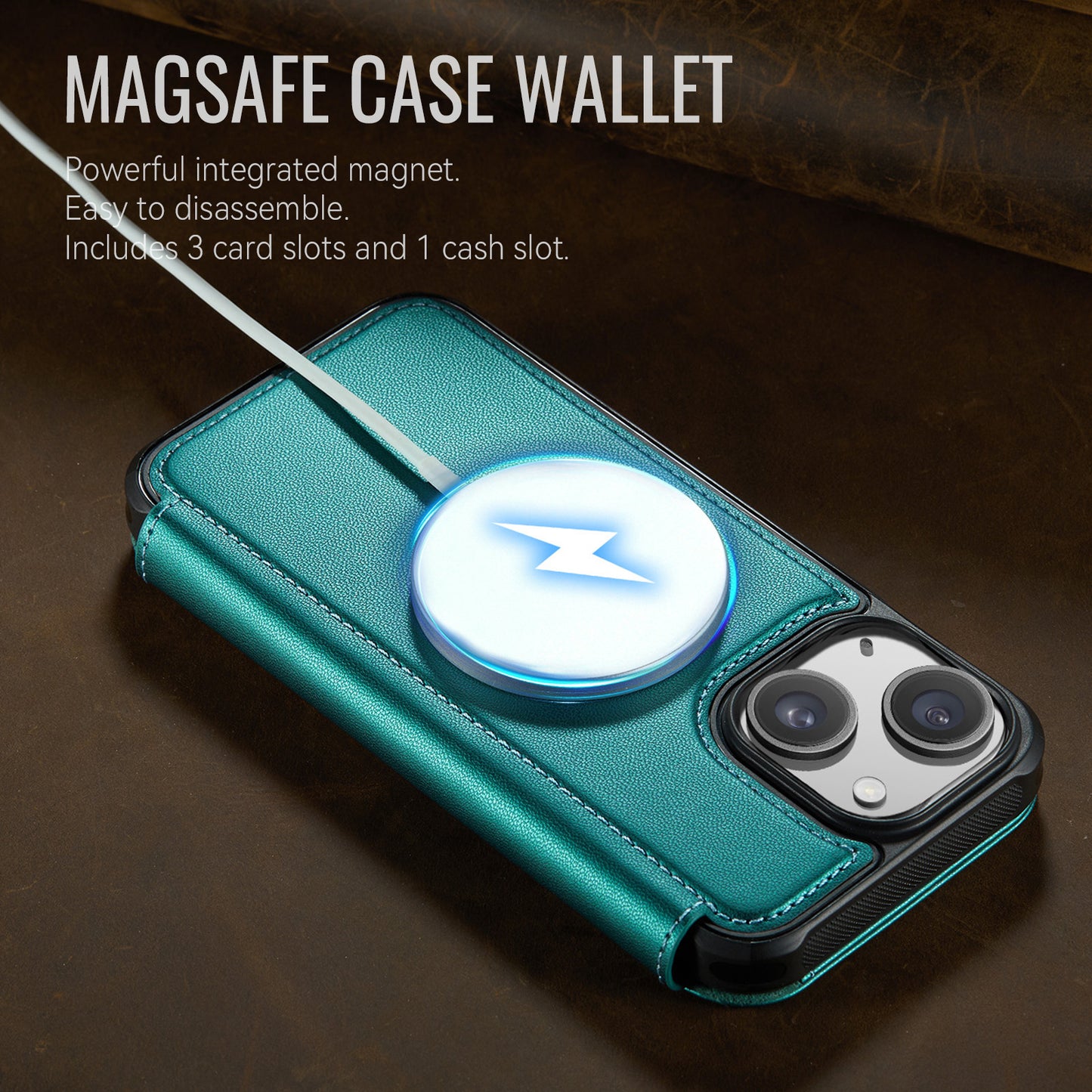 CASEME for iPhone 14 Case  053  Magnetic RFID Blocking Wallet Flip Leather Phone Cover