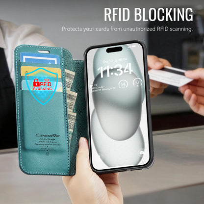 CASEME for iPhone 14 Case  053  Magnetic RFID Blocking Wallet Flip Leather Phone Cover