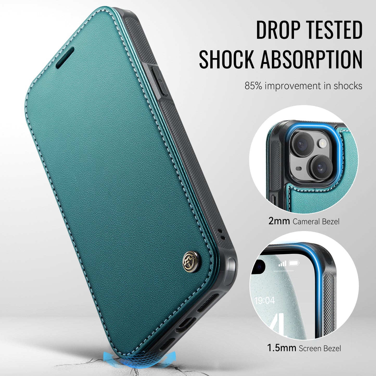 CASEME for iPhone 14 Case  053  Magnetic RFID Blocking Wallet Flip Leather Phone Cover